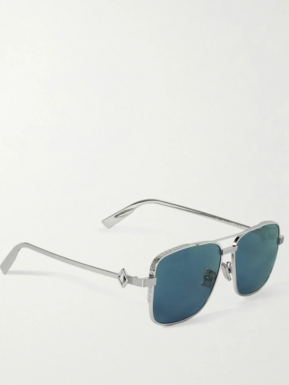 Dior CD Geometric Diamond S9U Square-Frame Silver-Tone Sunglasses NWT $610
